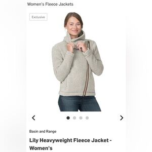 Basin & Range Lily Heavyweight Fleece Jacket Front Zip-Up Stand Collar Size M
